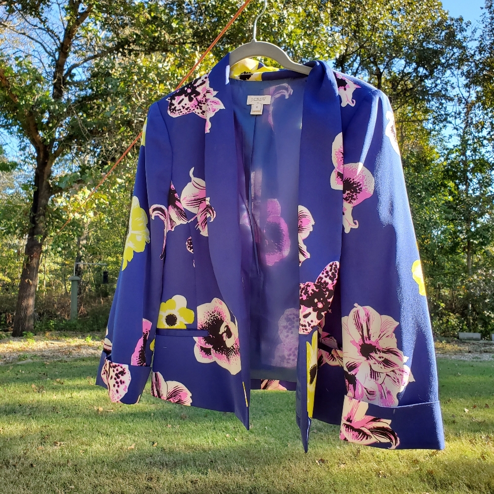 J crew floral blazer size 8